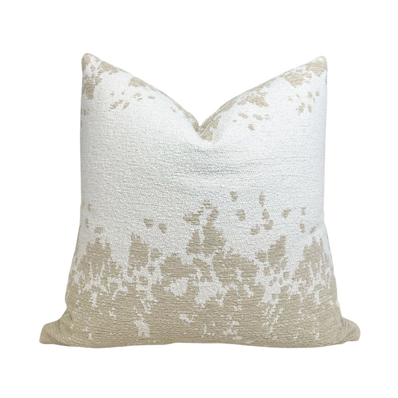 Dappled Stripe Pillow Cover in Oyster, Indoor Outdoor Pillow, Holly Hunt Textiles