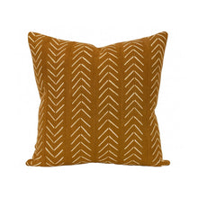 Chevron Print Mudcloth Pillow Cover in Brown