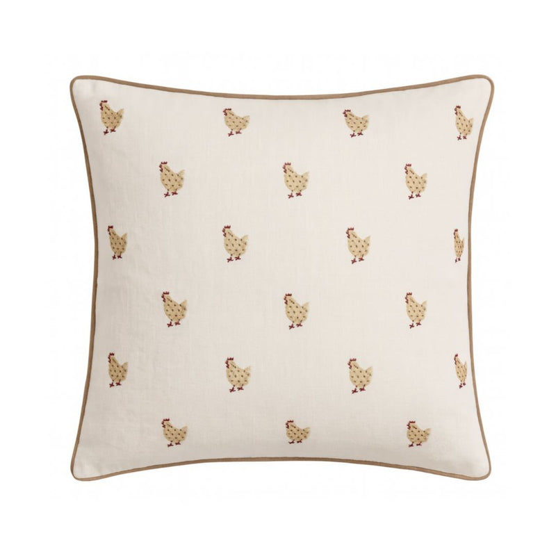 Chicken Woven Pillow Cover in Ivory, Schumacher Textiles