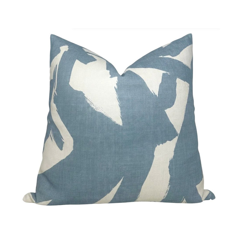 Bold Lines Linen Pillow Cover in Sky