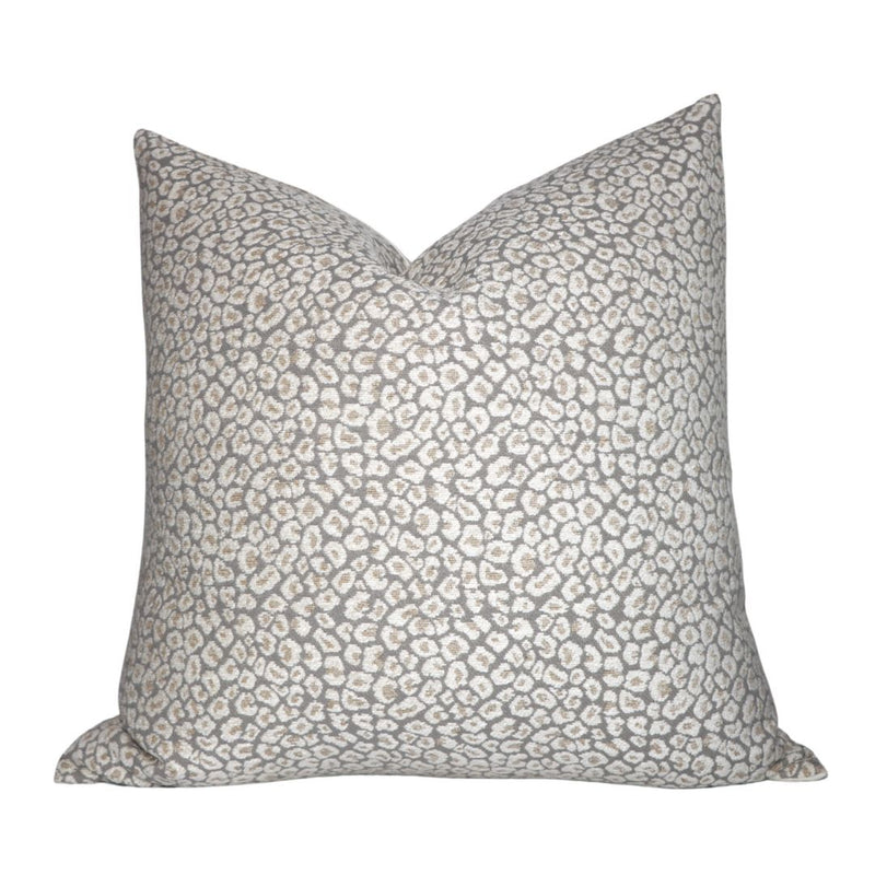Spotted Velvet Pillow Cover in Ivory Natural