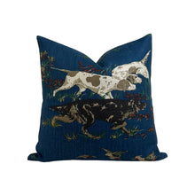 Pointers Pillow Cover in Navy Blue, Schumacher Textiles