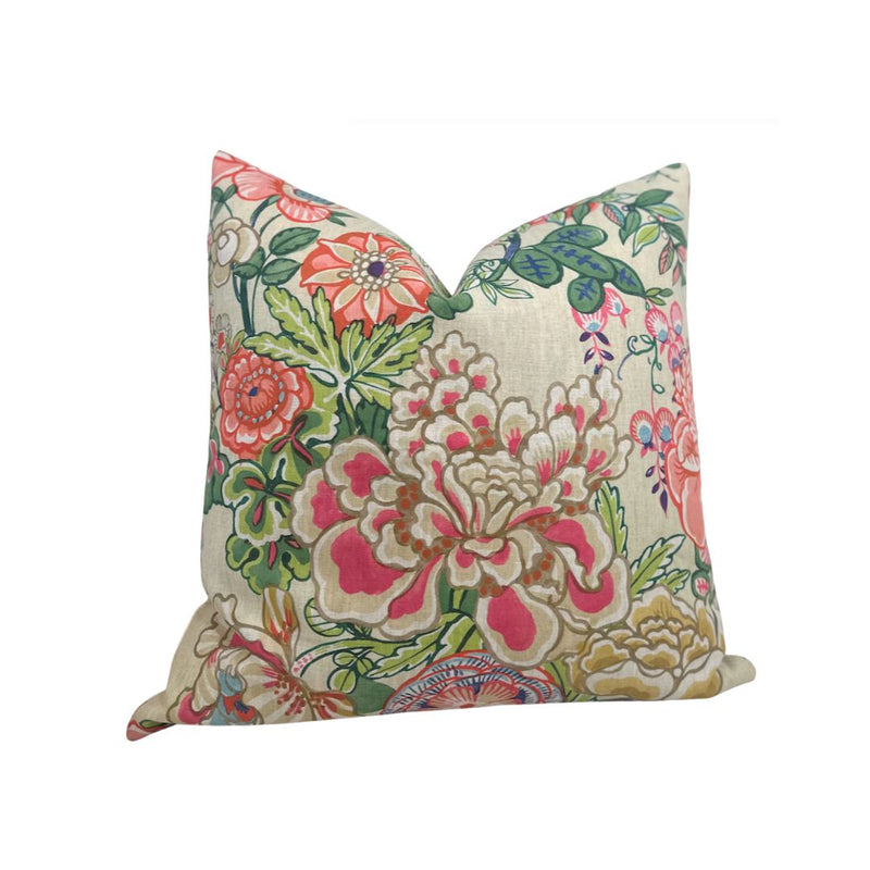 Peony Garden Floral Pillow Cover in Beige, Thibaut Pillows