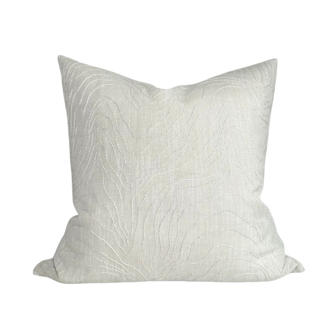 Formation Embroidered Pillow Cover in Oyster