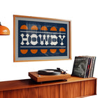 Blue and Orange Howdy Home Decor Art Print