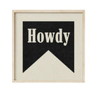 Howdy Black Banner Tab Typography Square Art Print