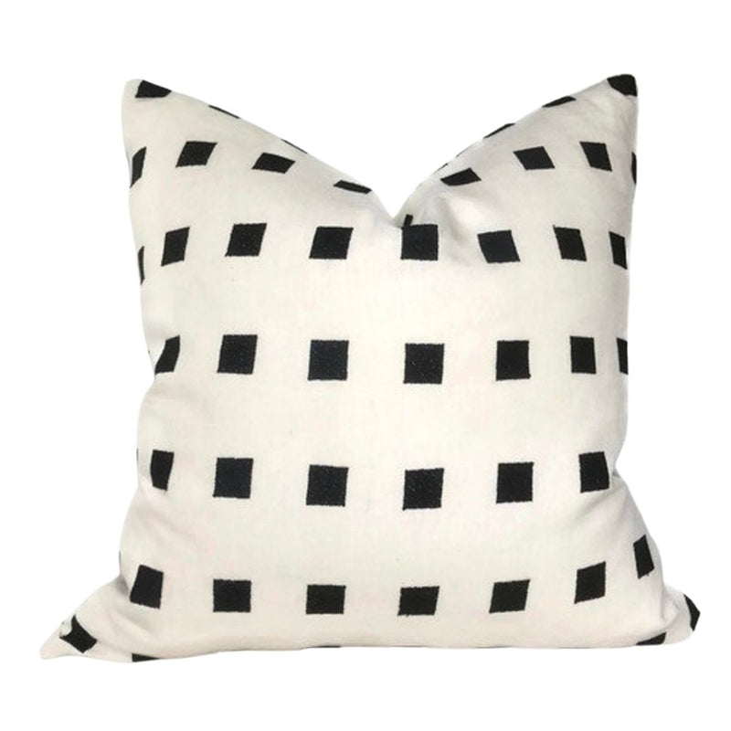 Chalet Embroidered Pillow Cover in Ivory + Black, Kelly Wearstler Textiles