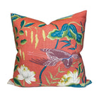 Lotus Garden Pillow Cover in Red, Schumacher Textiles