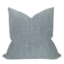 Gridded Woven Pillow Cover in Blue