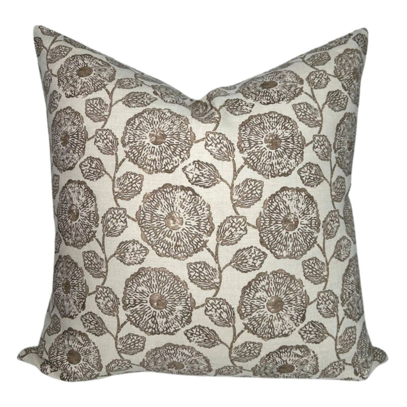 Freedia Pillow Cover in Sepia, Susan Connor Textiles