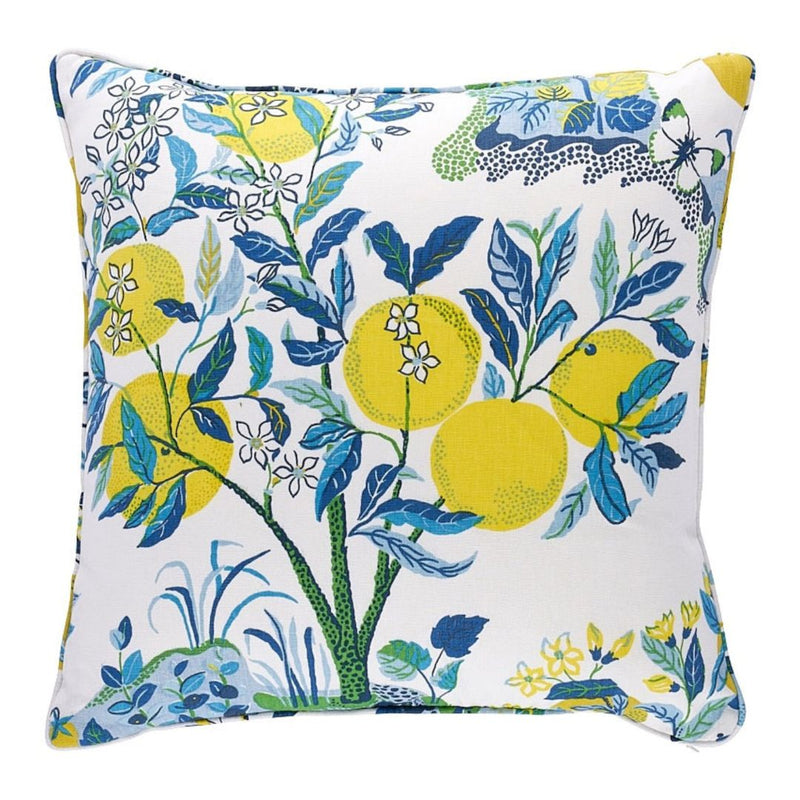 Outdoor Schumacher Citrus Garden Pillow Cover in Pool