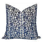 Les Touches Velvet Pillow Cover in Blue