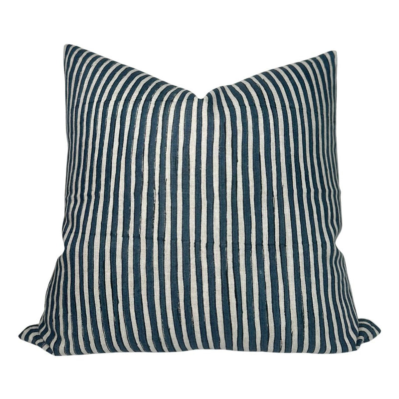 Ticking Pillow Cover in Indian Teal, Walter G Textiles