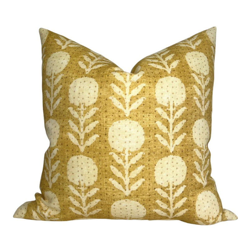 Zinnia Pillow Cover in Goldenrod, McLaurin + Piercy Textiles