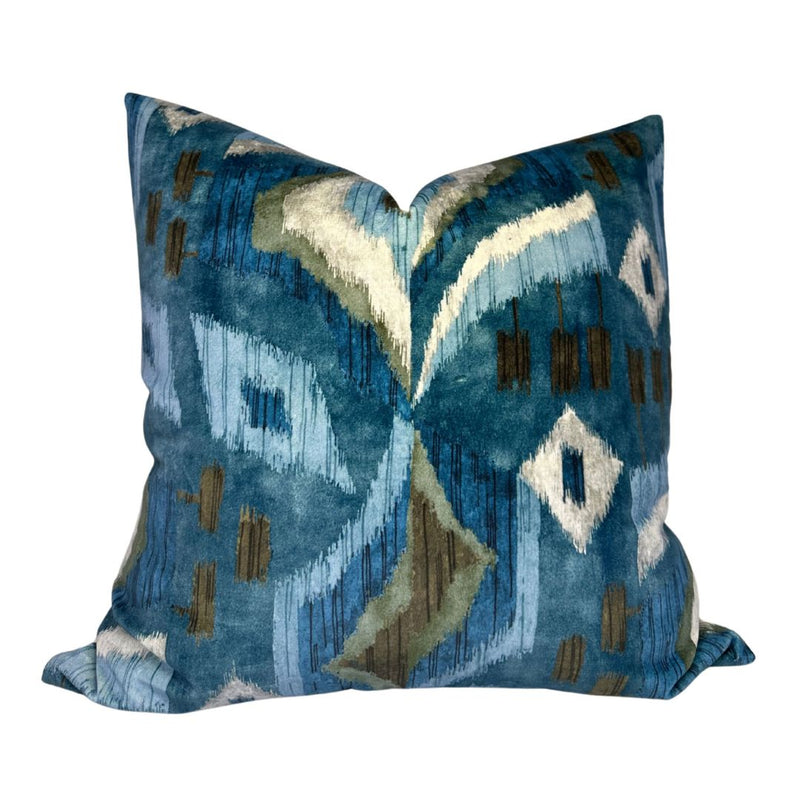 Artesian Velvet Pillow Cover in Mineral, Thibaut Pillows