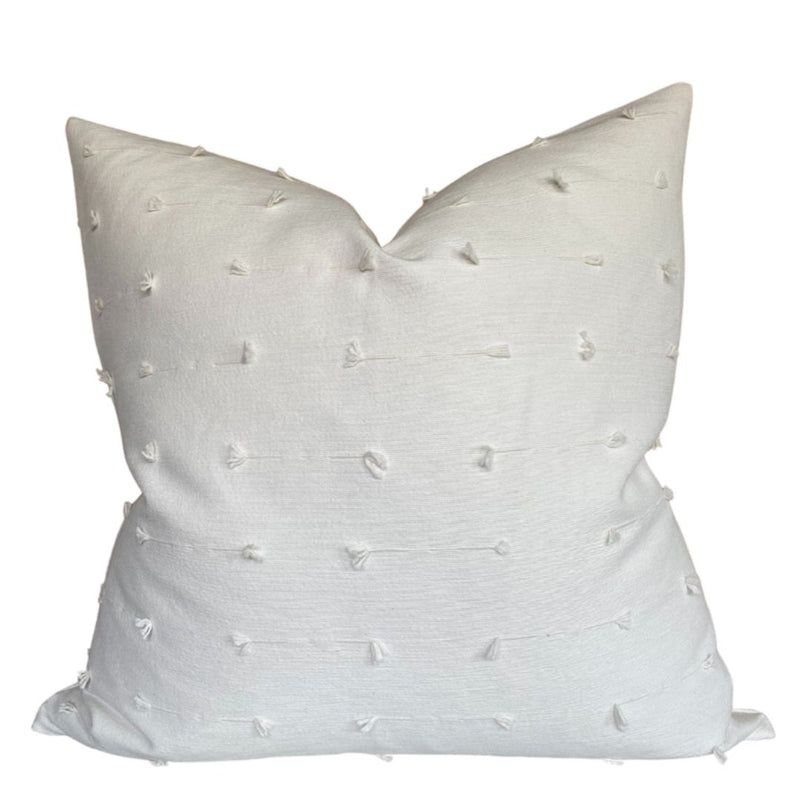 Teton Embroidered Pillow Cover in Snow, Schumacher Textiles