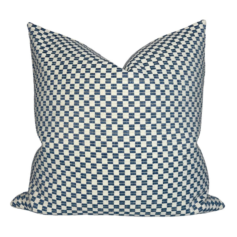 Elkhart Pillow Cover in Blue, Schumacher Textiles