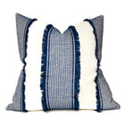 Tulum Casement Embroidered Pillow Cover in Blue, Schumacher Textiles