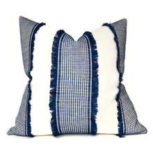 Tulum Casement Embroidered Pillow Cover in Blue, Schumacher Textiles