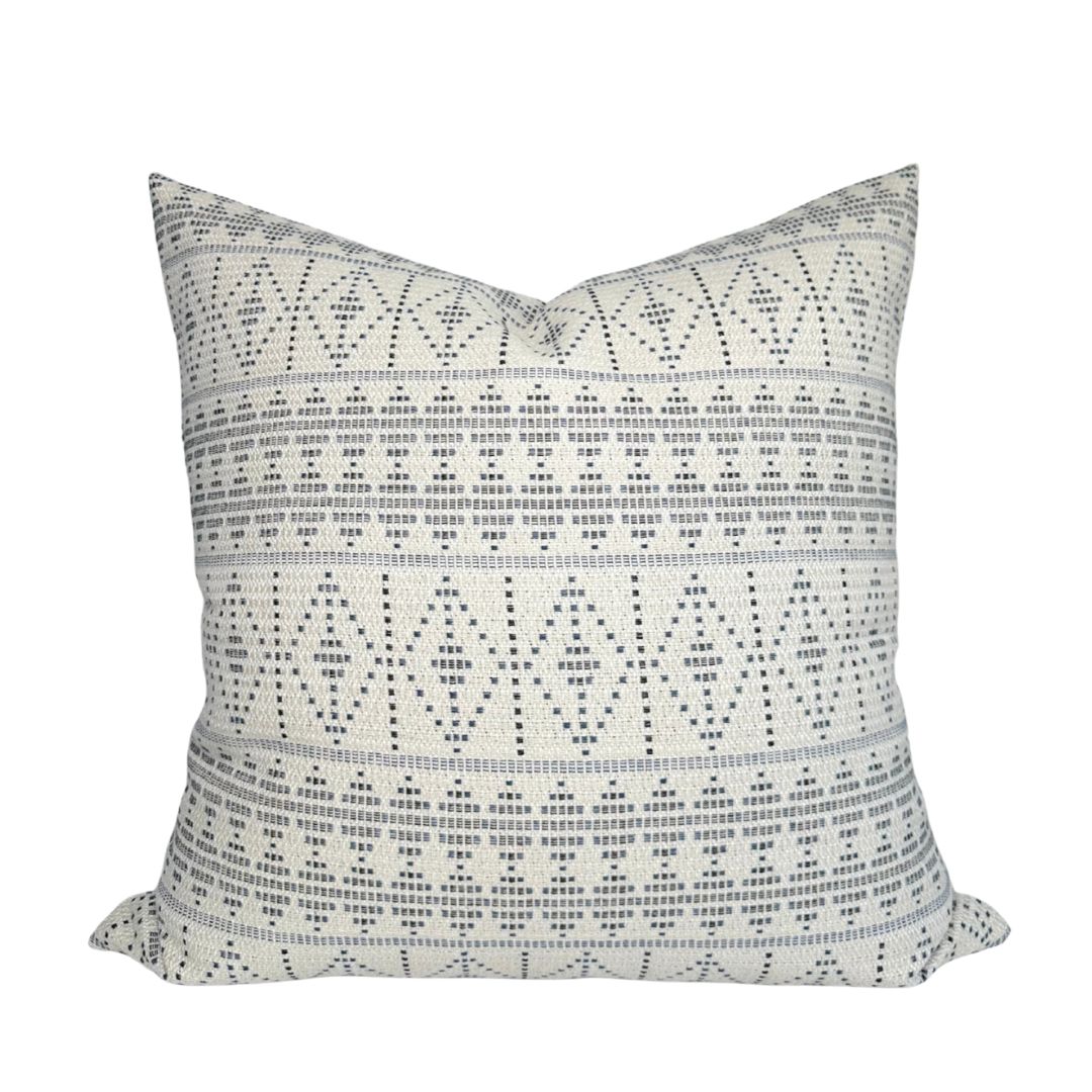 Souk Pillow Cover in Onyx Indigo, Indoor Outdoor Pillows, Peter Dunham Textiles