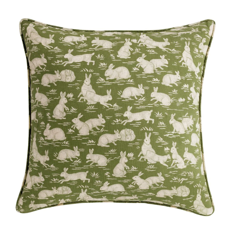 Cottontails Pillow Cover in Sage Green, Schumacher Textiles