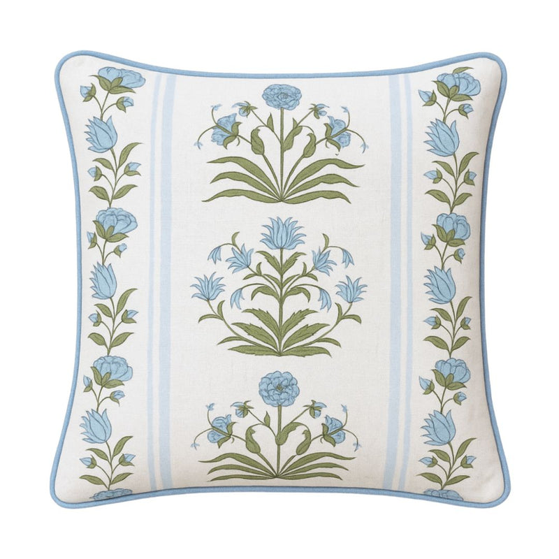 Royal Poppy Stripe Pillow Cover in Sky, Schumacher Textiles