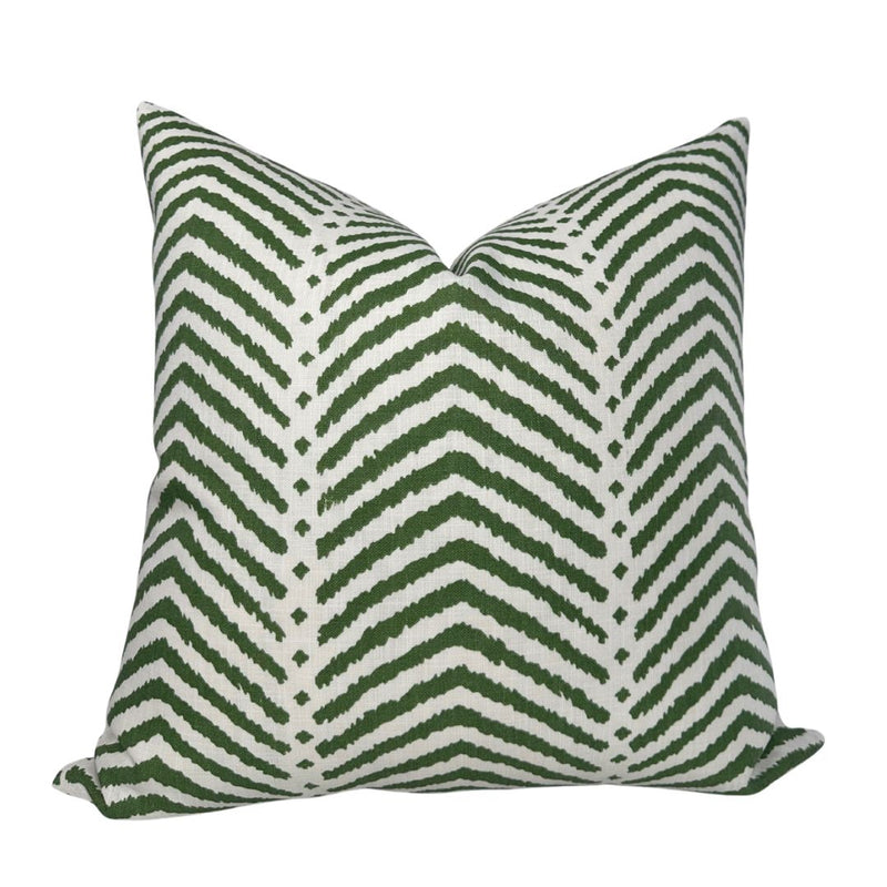 La Jolla Pillow Cover in Verde Green, Schumacher Textiles