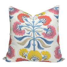Tybee Tree Pillow Cover in Coral + Yellow