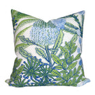 Protea Performance Pillow Cover in Blue + Green