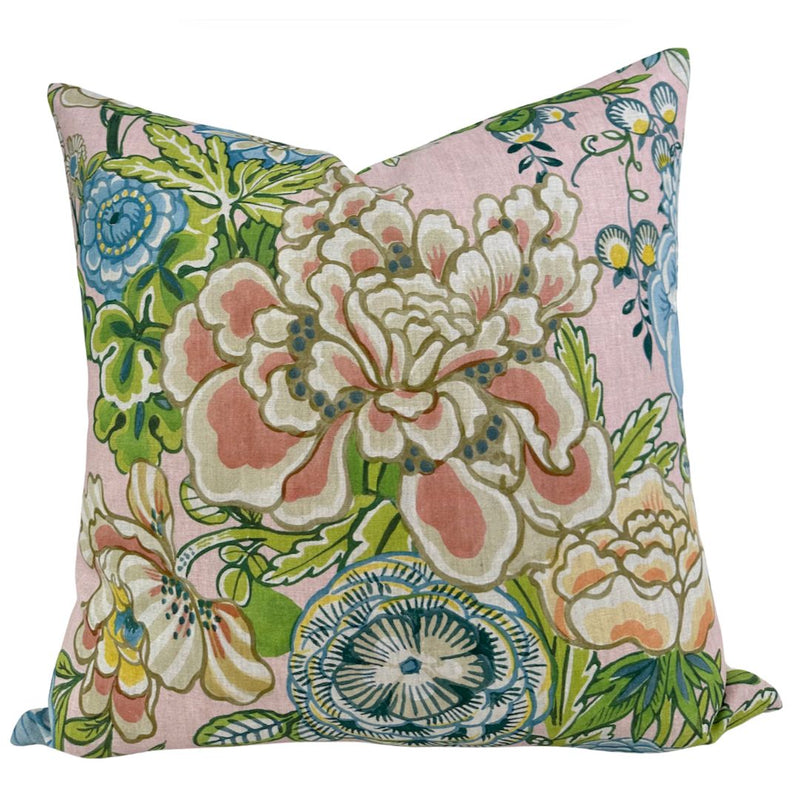 Peony Garden Floral Pillow Cover in Blush