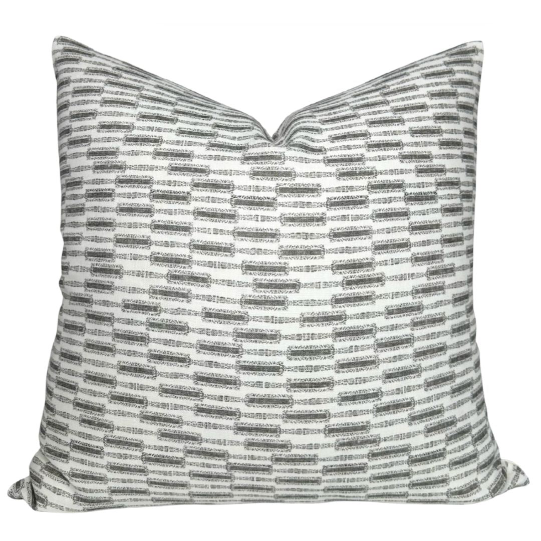 Lacuna Pillow Cover in Kohl on Ivory, Susan Connor Textiles