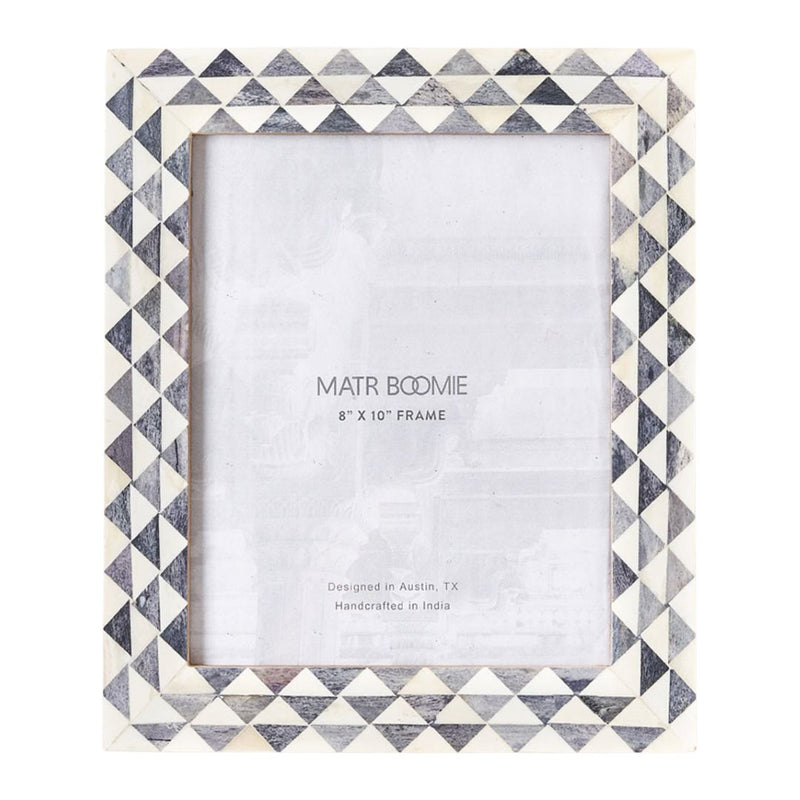 Varuna 8x10 Gray and White Picture Frame - Handcrafted Bone