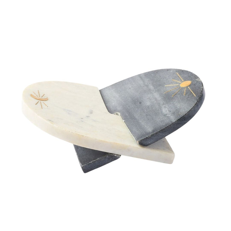 Indukala Moon Phase Book Holder Stand - Black, White Marble