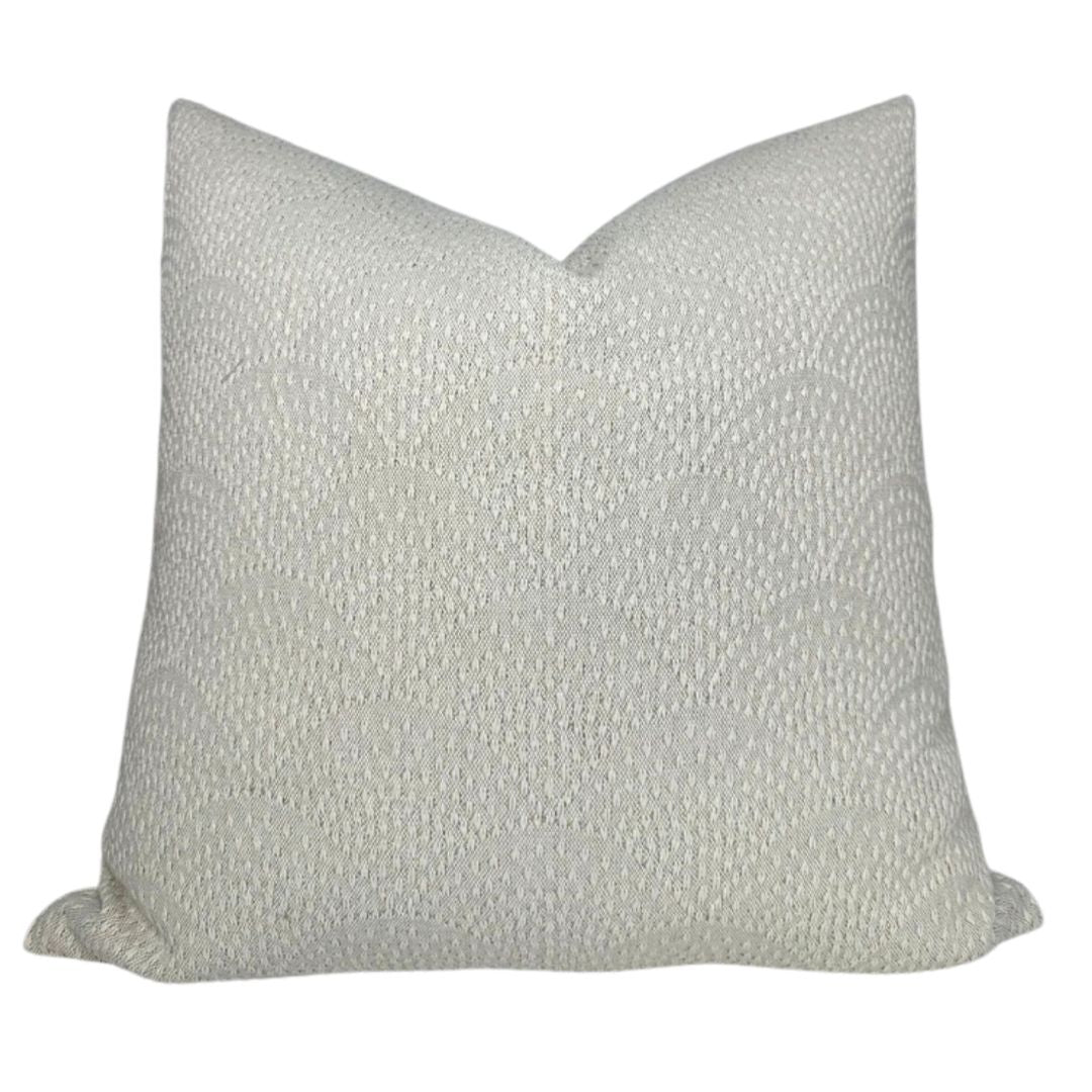 Inverse Scalloped Woven Pillow Cover in Natural