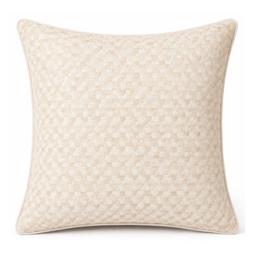Ivins Woven Pillow Cover in Ivory, Schumacher Textiles