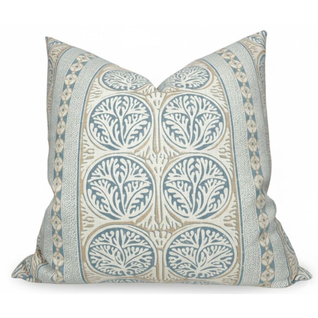 Fair Isle Pillow Cover in Aqua, Thibaut Pillows