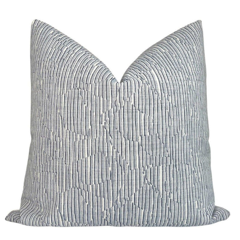 Cadence Striped Pillow Cover in Denim Blue