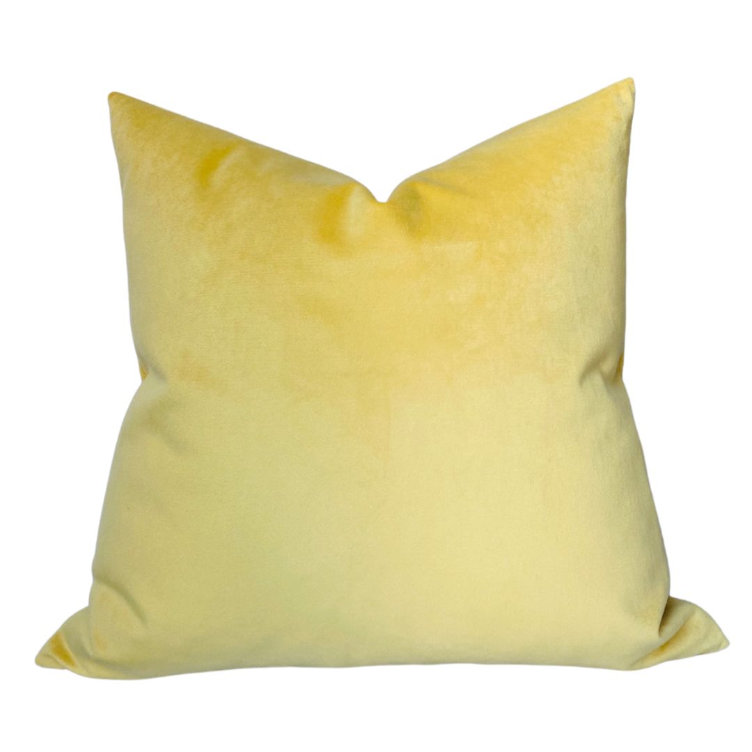 Canary Yellow Velvet Pillow Cover