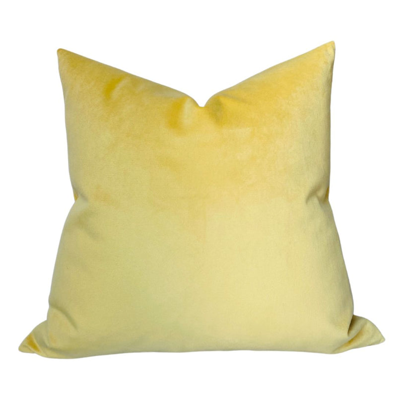 Canary Yellow Velvet Pillow Cover