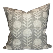 Zinnia Pillow Cover in Sand Grey, McLaurin + Piercy Textiles