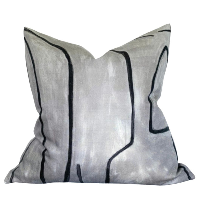 Graffito Pillow Cover in Graphite, Kelly Wearstler Textiles