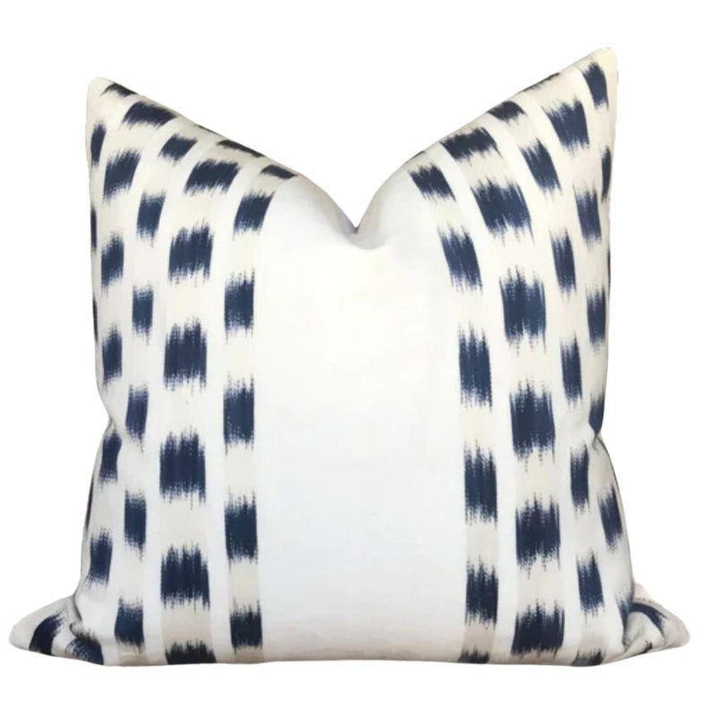 Izmir Stripe Pillow Cover in Indigo Blue, Schumacher Textiles