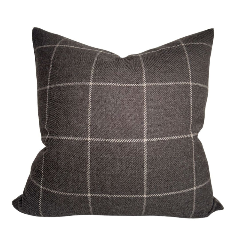 Bancroft Wool Pillow Cover in Sable Brown, Schumacher Textiles