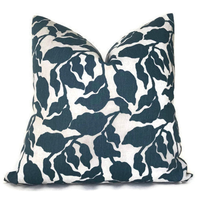 Flores Pillow Cover in Pacific Blue, Walter G Pillows, Decorative Throw Pillows