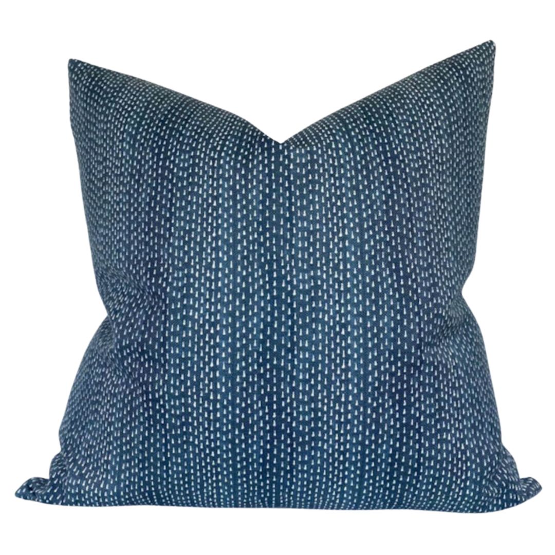 Kantha Pillow Cover in Navy Blue, Maresca Textiles