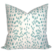 Les Touches Pillow Cover in Aqua Blue