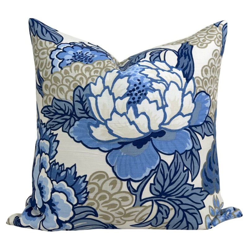 Honshu Pillow Cover in Blue and Beige