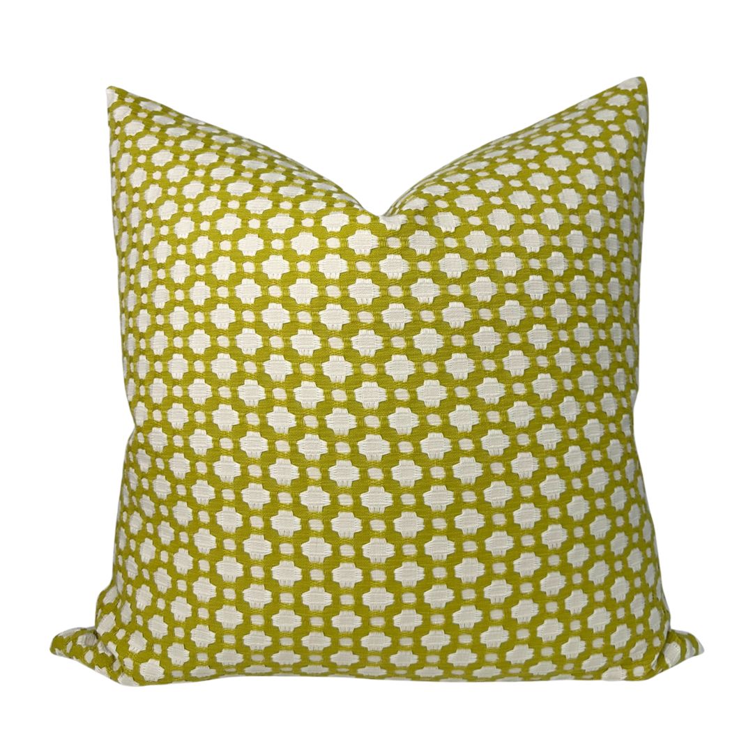 Betwixt Pillow Cover in Chartreuse, Schumacher Textiles