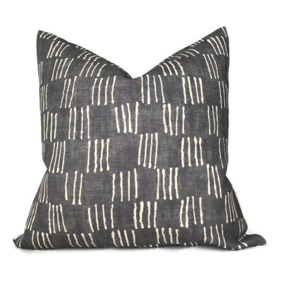 Matchsticks Pillow Cover in Pebble Grey, George Spencer Textiles