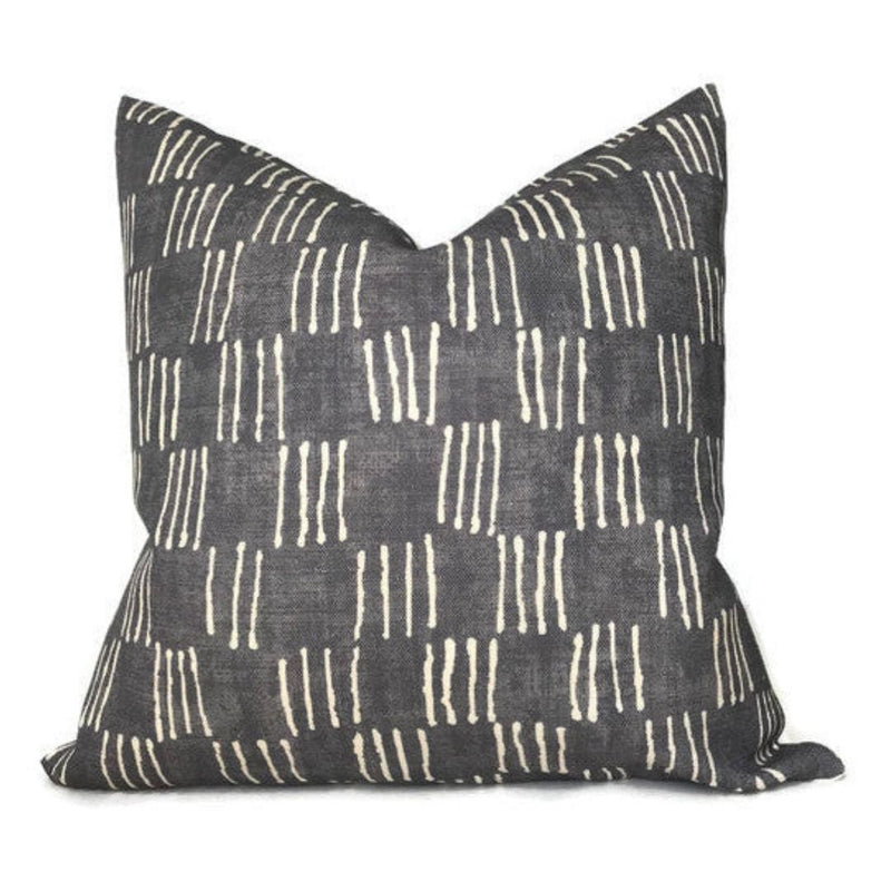 Matchsticks Pillow Cover in Pebble Grey, George Spencer Textiles